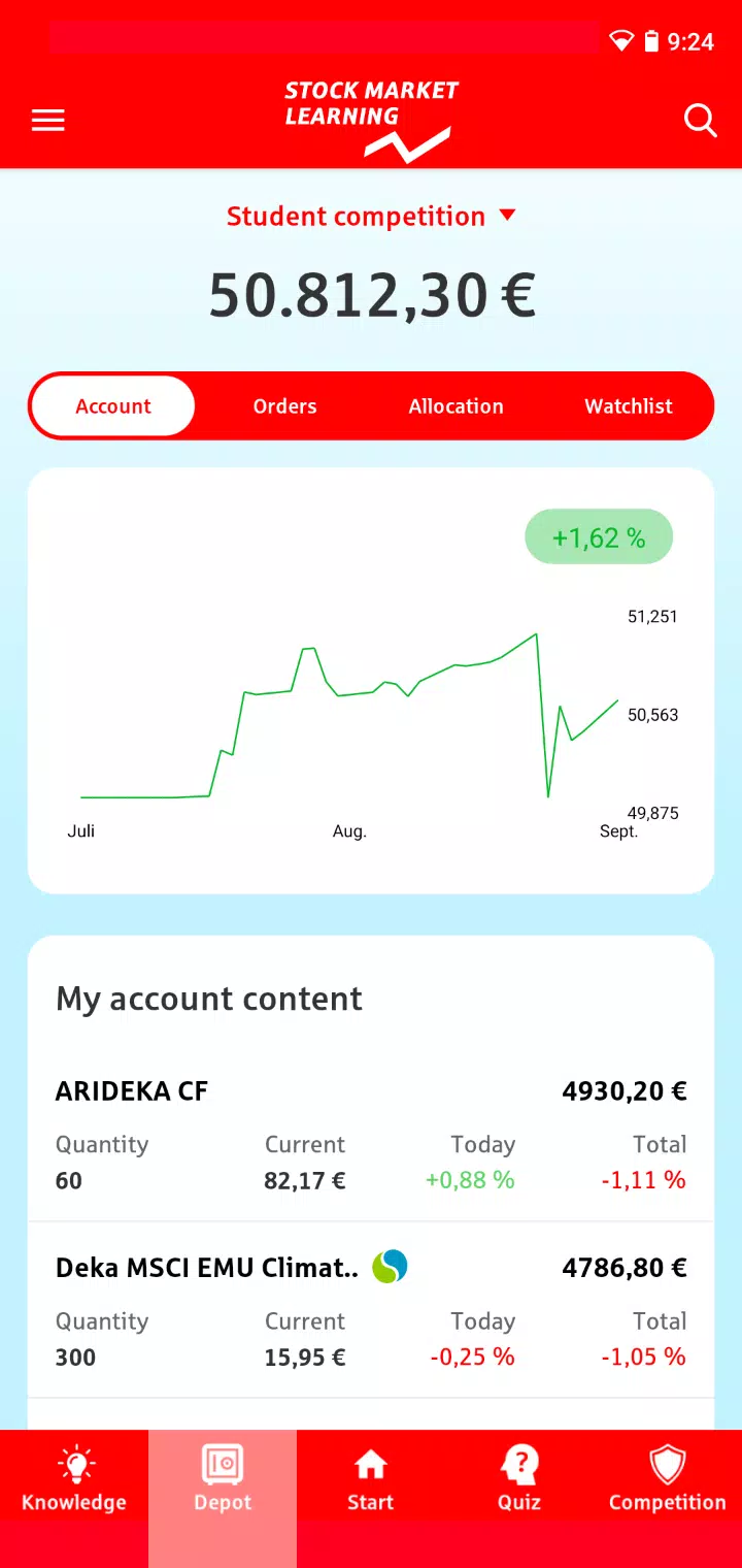 Stock Market Learning Zrzut ekranu 0