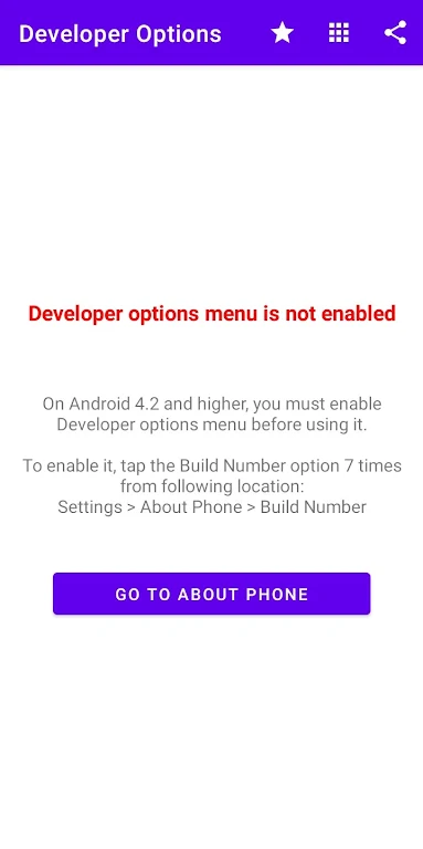 Developer Options Ảnh chụp màn hình 1