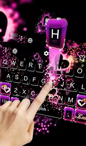Sparkling Purple Heart Keyboard Theme Ekran Görüntüsü 0