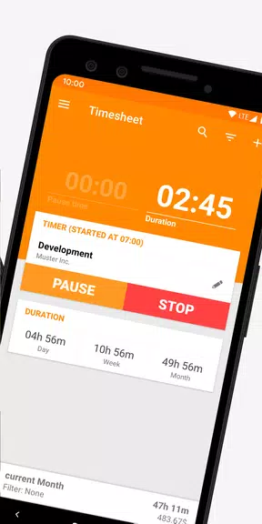 Schermata Timesheet - Time Tracker 1