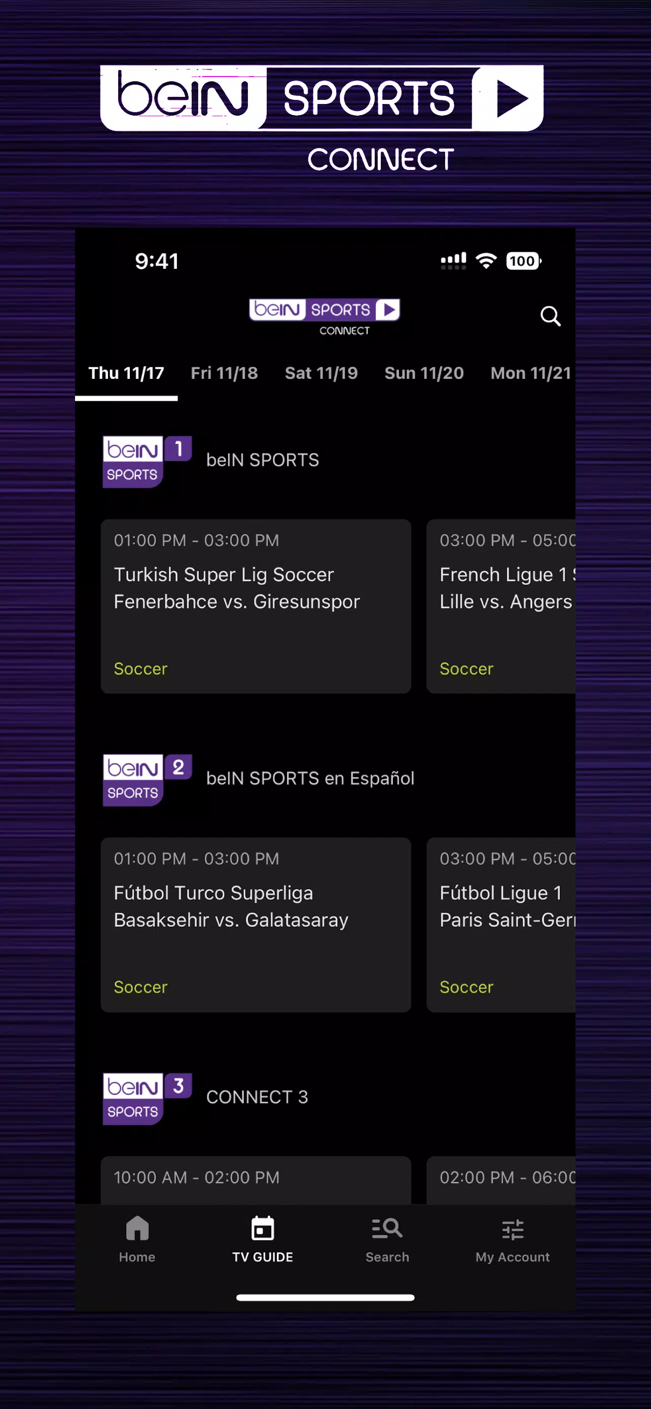 beIN SPORTS CONNECT Screenshot 2