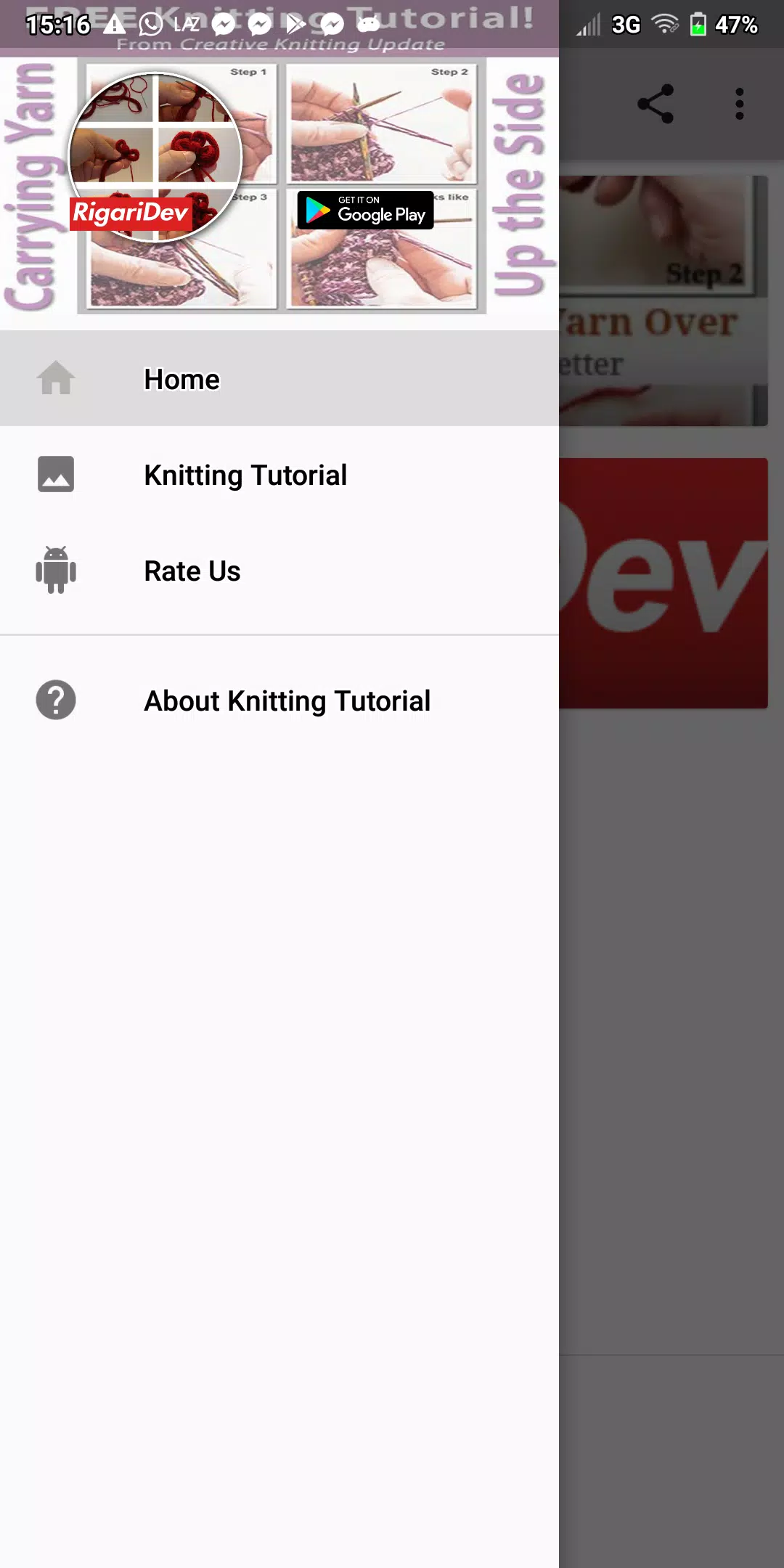 Knitting Tutorial Screenshot 0