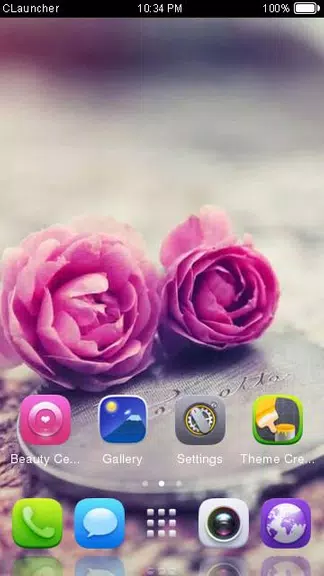 Pink Roses Theme C Launcher Ekran Görüntüsü 2