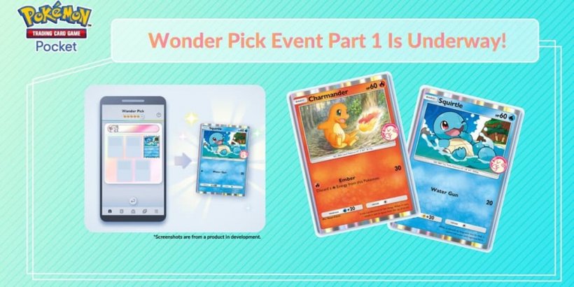 Pokémon TCG Pocket 举办以小火龙和杰尼龟为主角的新 Wonder Pick 活动