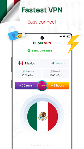 Mexico VPN - Get Mexican IP スクリーンショット 0