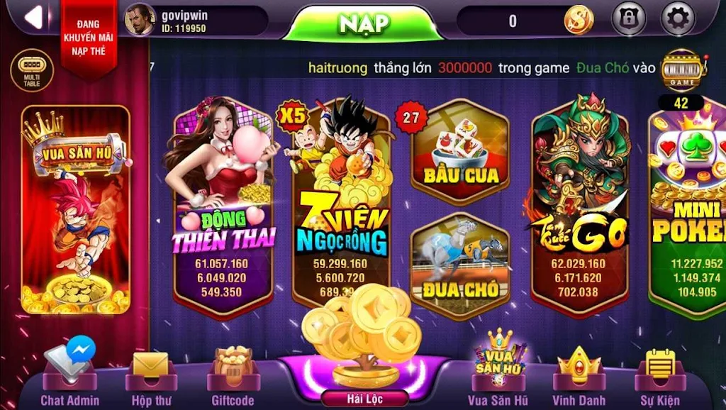 VinVip - No Hu, Xeng, Slots phat loc Ảnh chụp màn hình 1