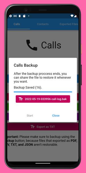 Call Log Backup,Restore & PDF Export स्क्रीनशॉट 2