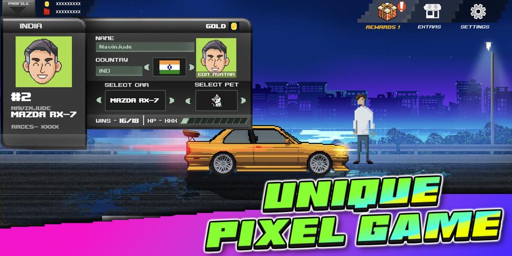 Pixel Car: Reckless Racer Capture d'écran 1
