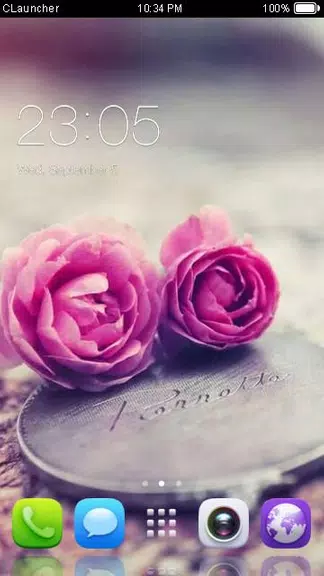 Pink Roses Theme C Launcher Ekran Görüntüsü 0
