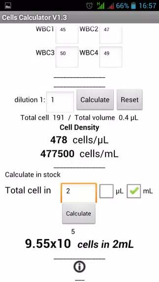 Cells Calculator Capture d'écran 1