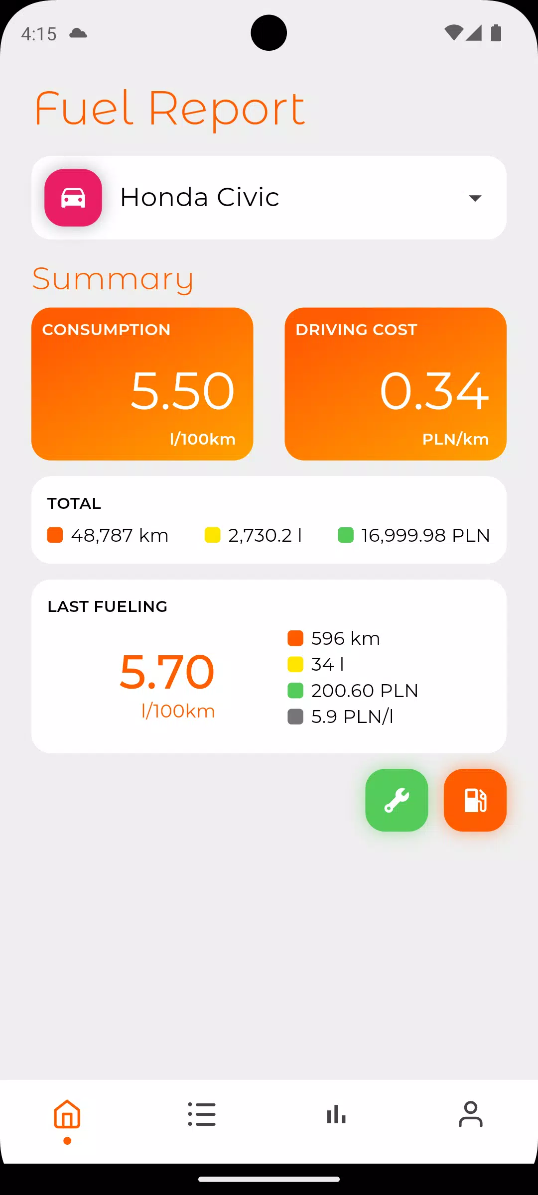 Fuel Log Screenshot 0