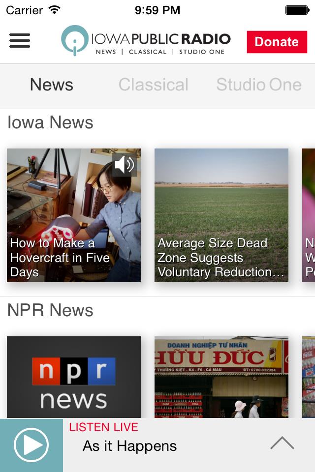 Iowa Public Radio App Schermafbeelding 1