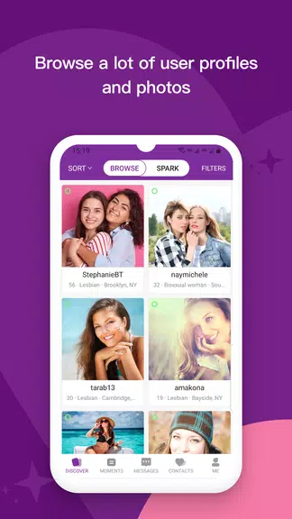 Les: Lesbian Dating & Chat App Captura de tela 2