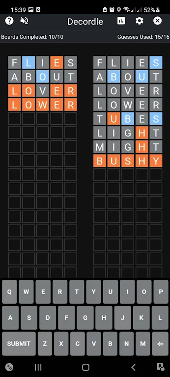 Decordle : Word Finding Puzzle Zrzut ekranu 0