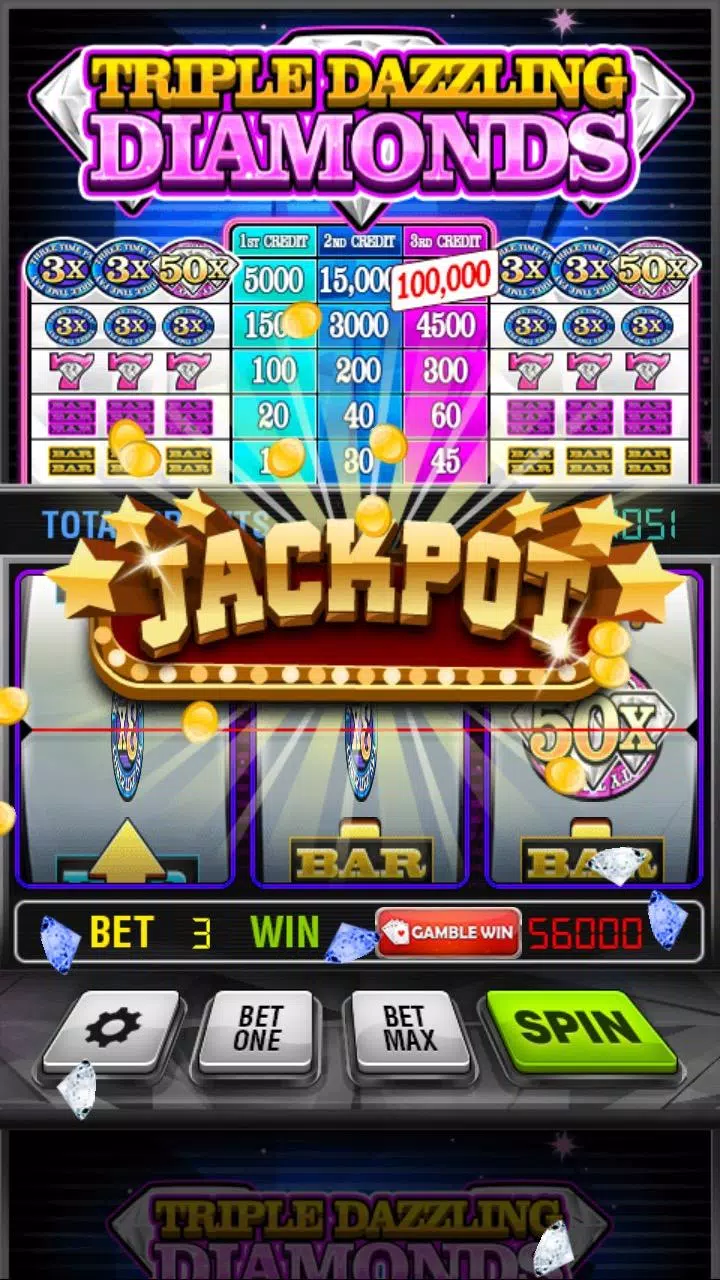 Triple Dazzling Diamonds Slots ภาพหน้าจอ 1