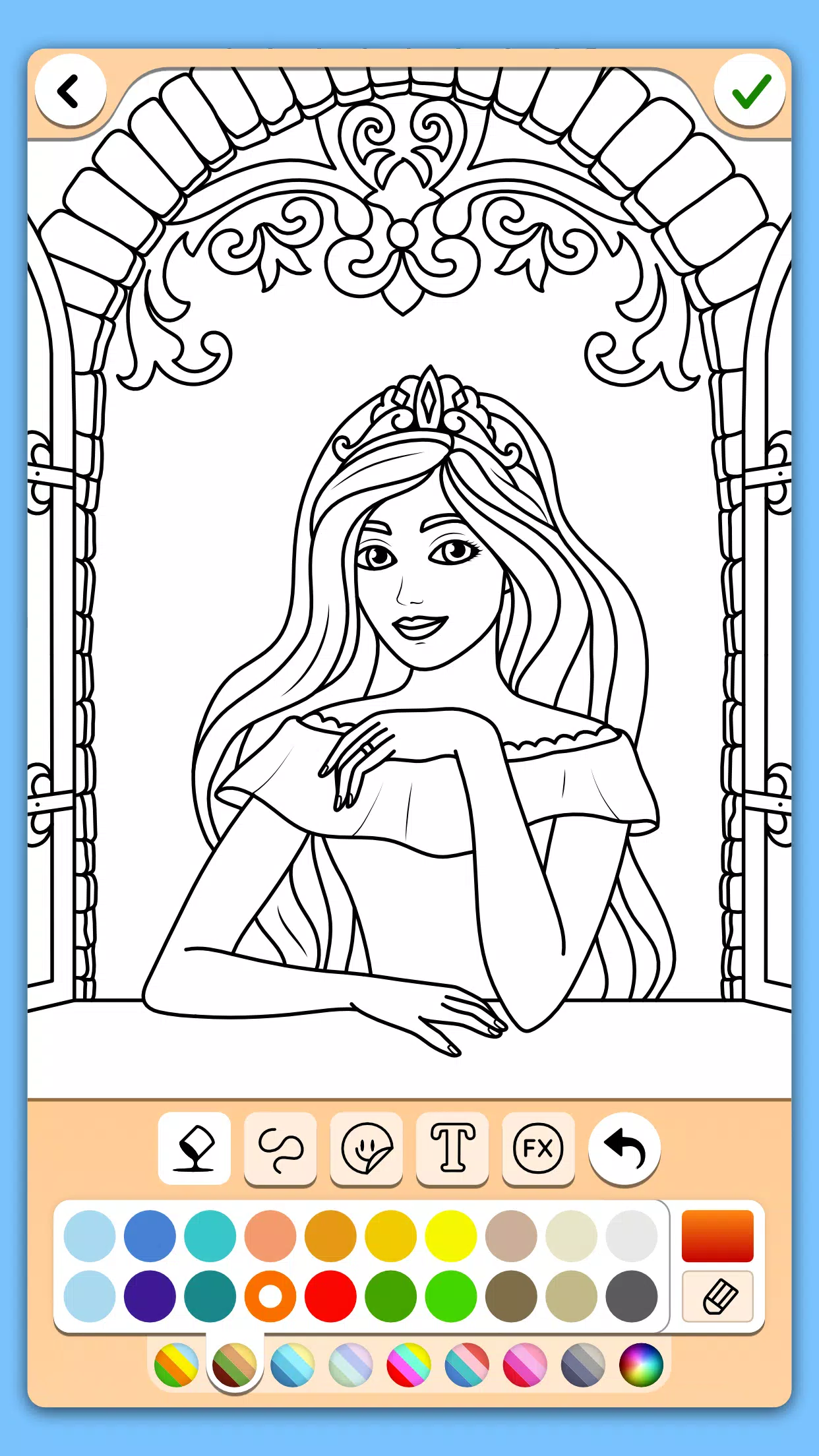 Princess Coloring Game ဖန်သားပြင်ဓာတ်ပုံ 1