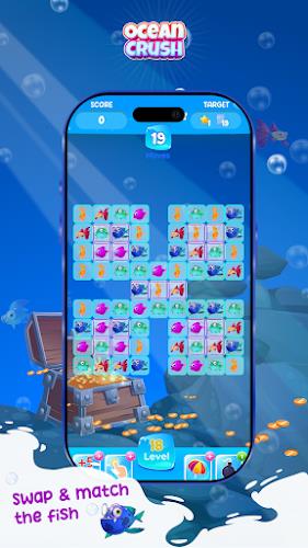 Ocean Crush Game - Match 3 Captura de tela 1