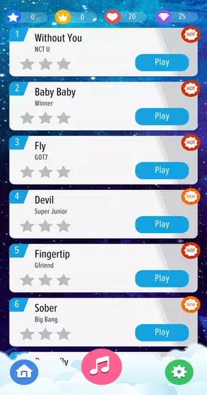 Kpop Piano Magic Tiles Offline - All Korean Song Schermafbeelding 2