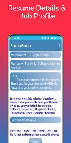 Resume Sender - CV Send Resume Captura de pantalla 2