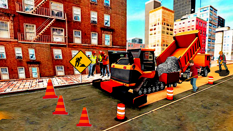 Highway road construction game Schermafbeelding 2