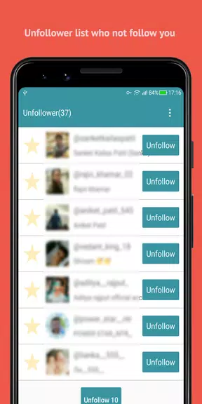 Unfollow Users Cleaner Zrzut ekranu 1