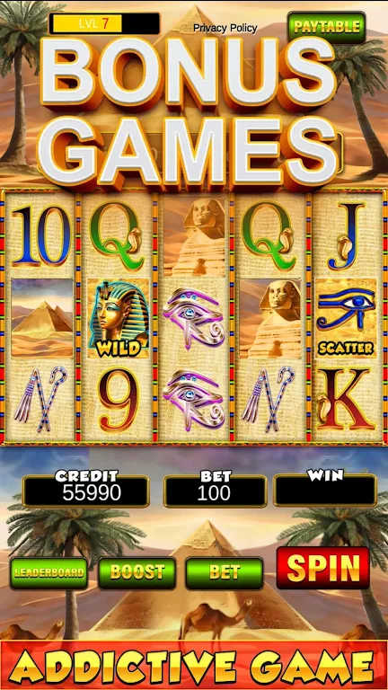Slot Machine: New Pharaoh Slot - Casino Vegas Feel Tangkapan skrin 2