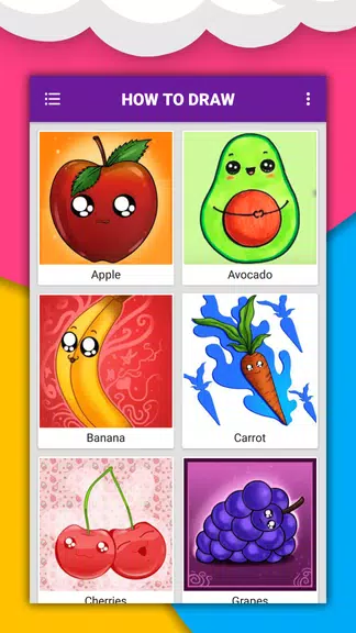 How to draw cute food by steps Tangkapan skrin 3