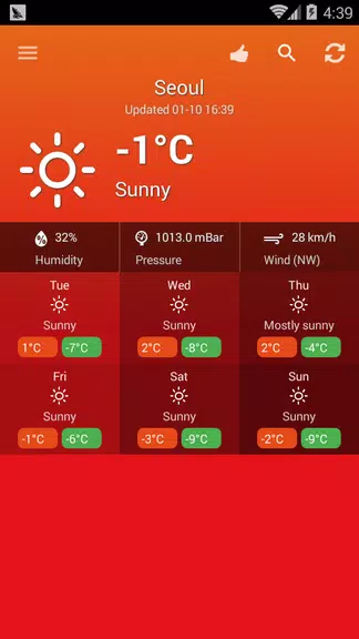 Weather South Korea Schermafbeelding 0