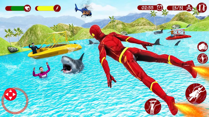 Super Speed: Flying Hero Games Captura de pantalla 1