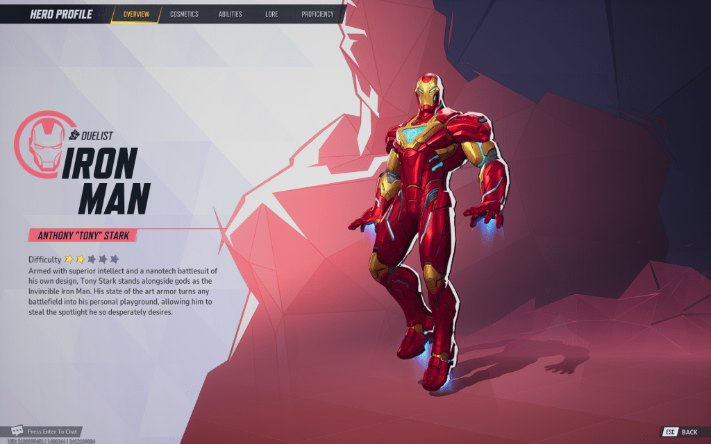 Iron Man ใน Marvel Rivals Character Menu