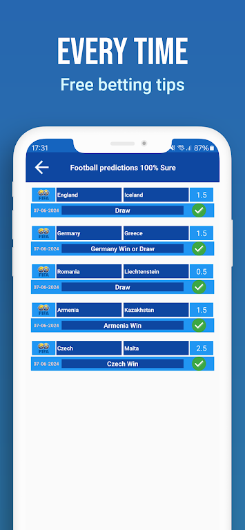 Schermata Football Prediction 100% Sure 2