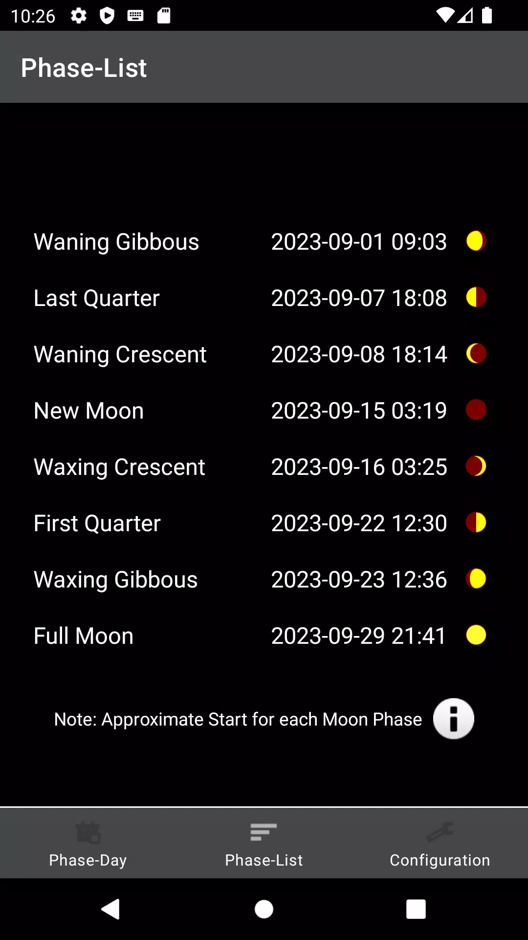 Moon Phases Widget Captura de pantalla 2