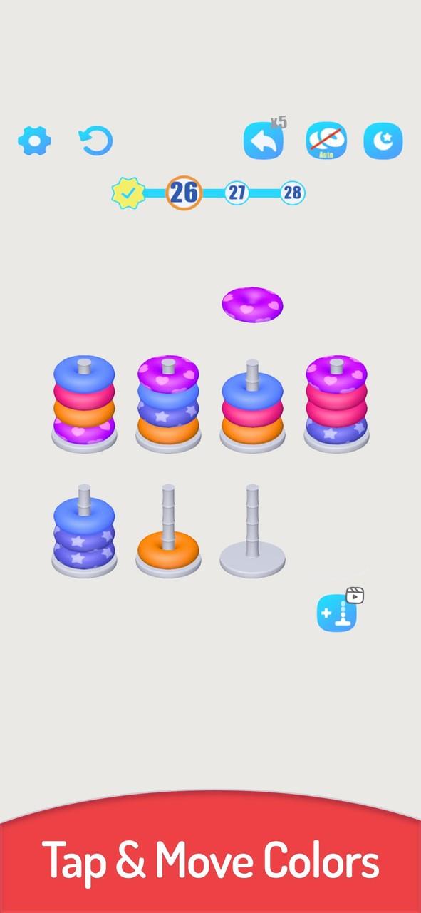 3D Color Sort Hoop Stack Schermafbeelding 0