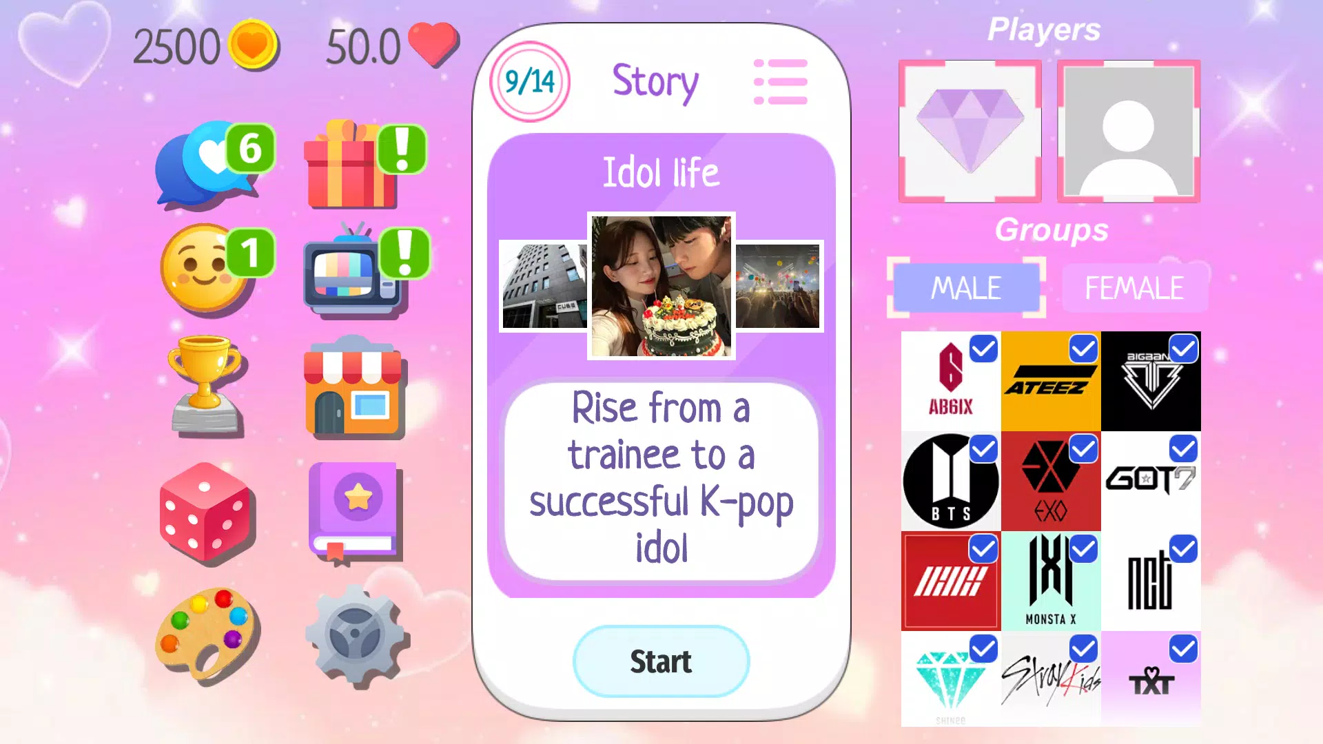 K-Pop Dating Game Ảnh chụp màn hình 0