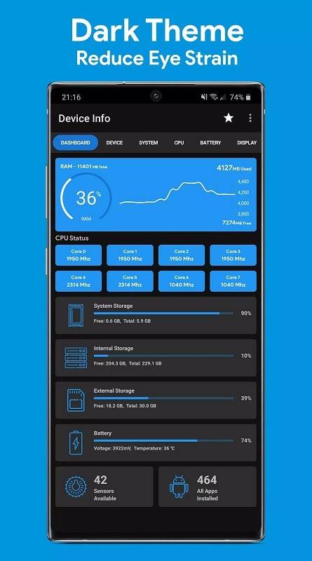 Device Info: System & CPU Info Schermafbeelding 1