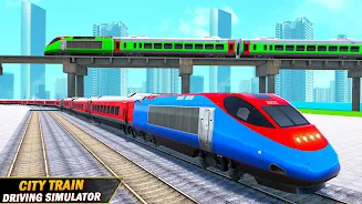 City Train Driving Train Games Schermafbeelding 3