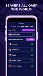 Triple Ape VPN - Safe & Secure Schermafbeelding 1