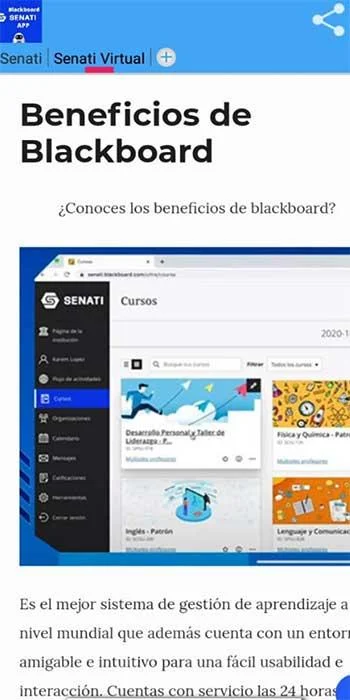 Senati Blackboard Captura de pantalla 0