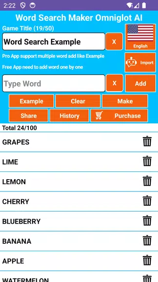 Word Search Maker Omniglot ภาพหน้าจอ 0