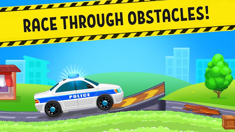 Police Car x Kids Racing Games Schermafbeelding 2