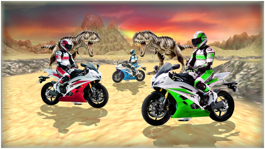 Dino World Bike Race Game - Jurassic Adventure ภาพหน้าจอ 1