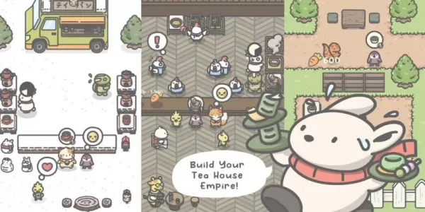 茶房でお客様に急いでお茶を運ぶ月