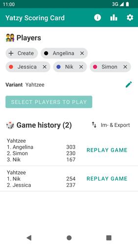 Yatzy Scoring Card Captura de tela 0