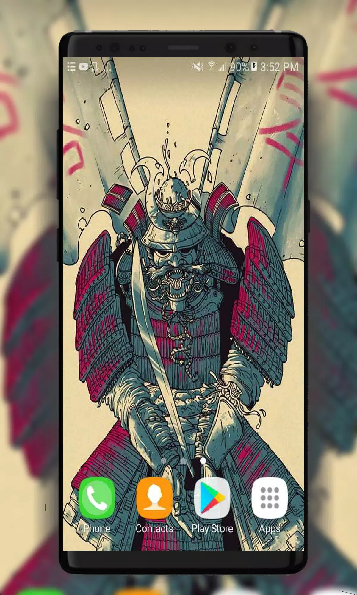 Samurai Art Wallpaper Ekran Görüntüsü 2