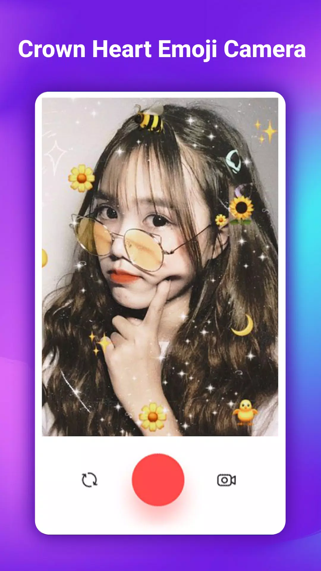 Crown Heart Emoji Camera ဖန်သားပြင်ဓာတ်ပုံ 2