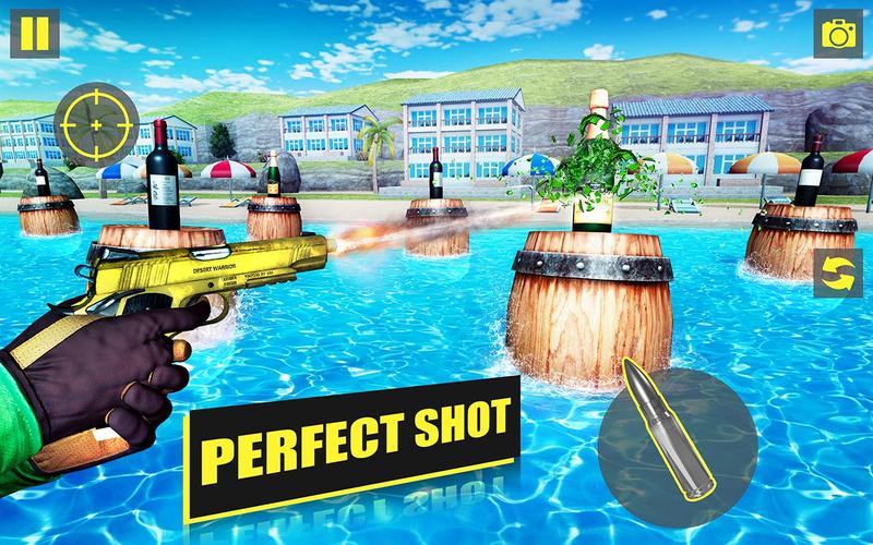 Real 3D Bottle Shooting Game Скриншот 3