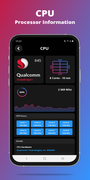 G-CPU:Monitor CPU, RAM, Widget Schermafbeelding 2