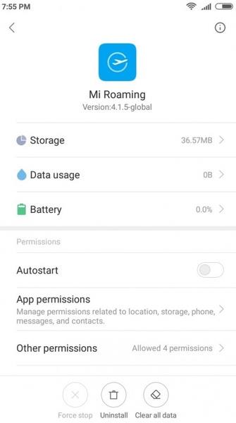 Mi Roaming Capture d'écran 0