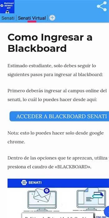 Senati Blackboard Captura de tela 1