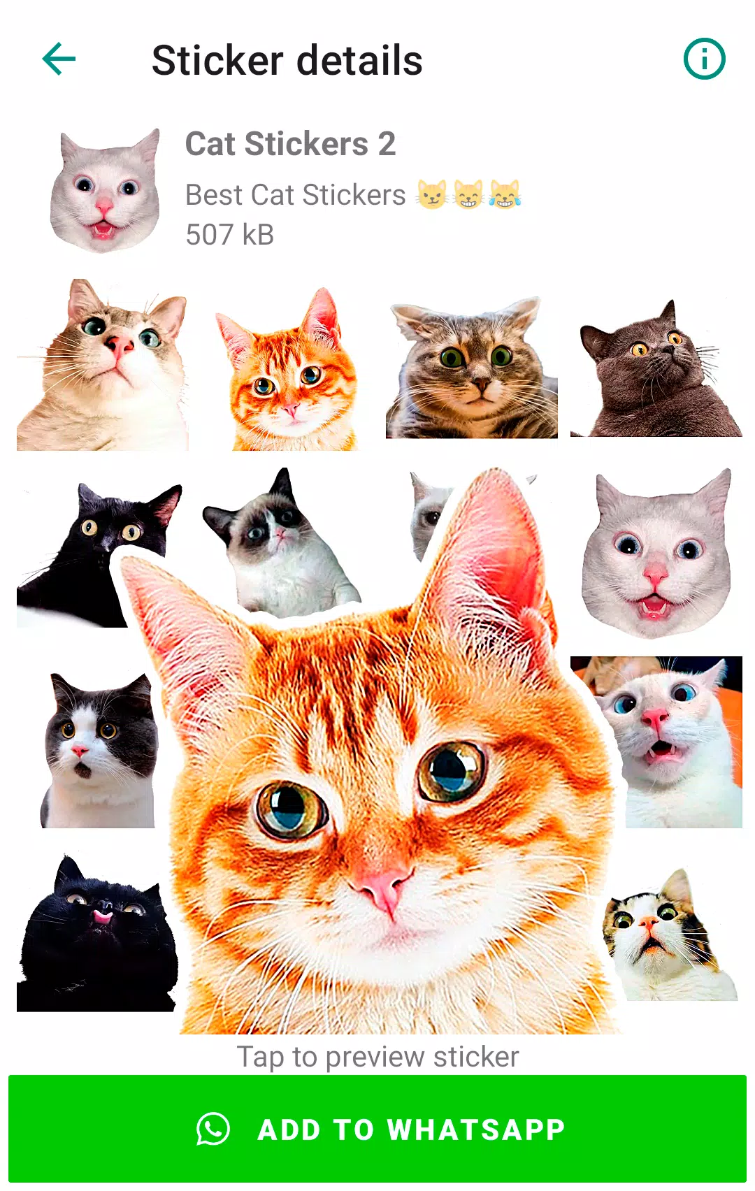 Cute Cat Stickers for WhatsApp应用截图第1张